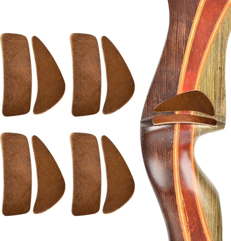 SP.G Arrow Rest for Recurve Bow - 4 Pairs Fur Recurve Arrow Rest Adhesive Bow Shelf Rest Stick on Traditional Recurve Bow for Hunting Shooting Archery Practice - Image 1